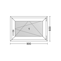 Weißes Kunststoff-Kippfenster 900 × 600 mm (90 × 60 cm) für Nebenräume Aplast 60