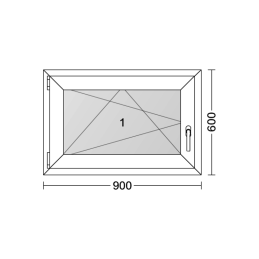 Weißes Kunststoff-Kippfenster 900 × 600 mm (90 × 60 cm) für Nebenräume Aplast 60