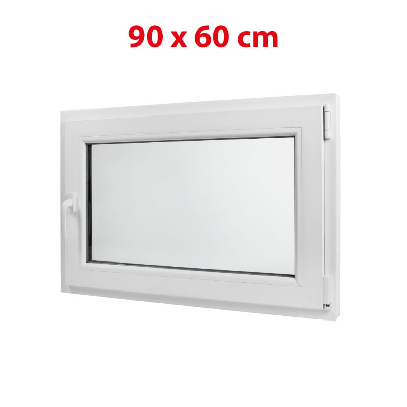 Weißes Kunststoff-Kippfenster 900 × 600 mm (90 × 60 cm) für Nebenräume Aplast 60
