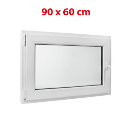 Weißes Kunststoff-Kippfenster 900 × 600 mm (90 × 60 cm) für Nebenräume Aplast 60