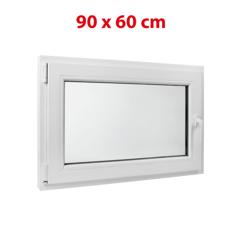 Weißes Kunststoff-Kippfenster 900 × 600 mm (90 × 60 cm) für Nebenräume Aplast 60