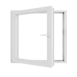 Weißes Kunststoff-Kippfenster 500 × 500 mm (50 × 50 cm) für Nebenräume Aplast 60