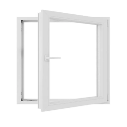Anthrazit/weiße Kunststoff-Kippfenster 500 × 500 mm (50 × 50 cm) für Nebenräume Aplast 60