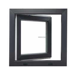 Anthrazit/weiße Kunststoff-Kippfenster 600 × 600 mm (60 × 60 cm) für Nebenräume Aplast 60