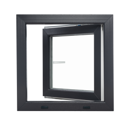 Anthrazit/weiße Kunststoff-Kippfenster 600 × 600 mm (60 × 60 cm) für Nebenräume Aplast 60