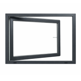 Anthrazit/weiße Kunststoff-Kippfenster 900 × 600 mm (90 × 60 cm) für Nebenräume Aplast 60