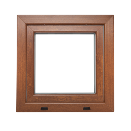 Goldene Eiche/weiße Kunststoff-Kippfenster 500 × 500 mm (50 × 50 cm) für Nebenräume Aplast 60
