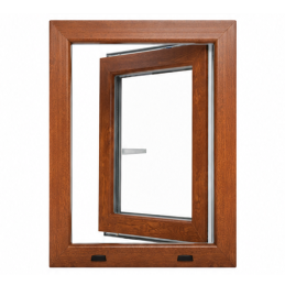 Goldene Eiche/weiße Kunststoff-Kippfenster 600 × 900 mm (60 × 90 cm) für Nebenräume Aplast 60