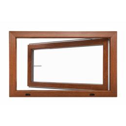 Goldene Eiche/weiße Kunststoff-Kippfenster 900 × 600 mm (90 × 60 cm) für Nebenräume Aplast 60