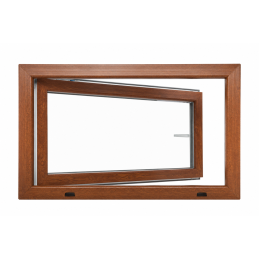 Goldene Eiche/weiße Kunststoff-Kippfenster 900 × 600 mm (90 × 60 cm) für Nebenräume Aplast 60